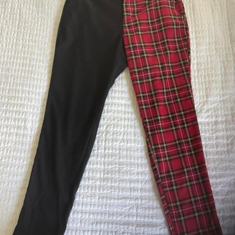 Hot topic red and black plaid pants